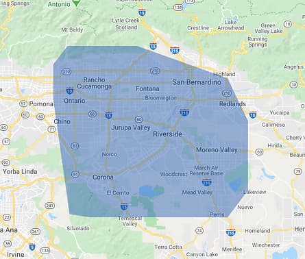 Map of the service area across Riverside County